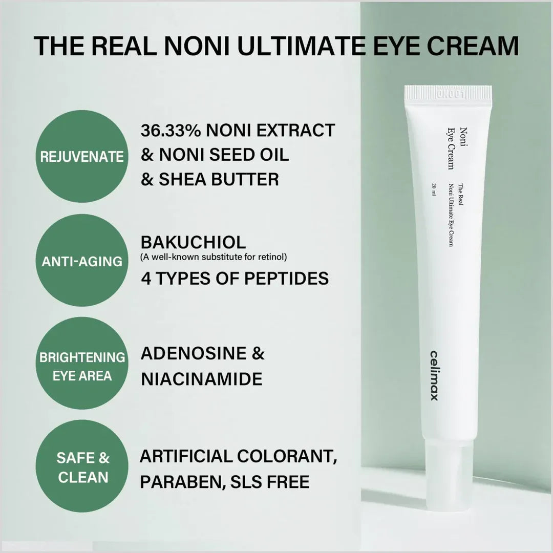 Celimax Real Noni Eye Cream 20ml | Dark Circles & Anti-Ageing Korean Skincare