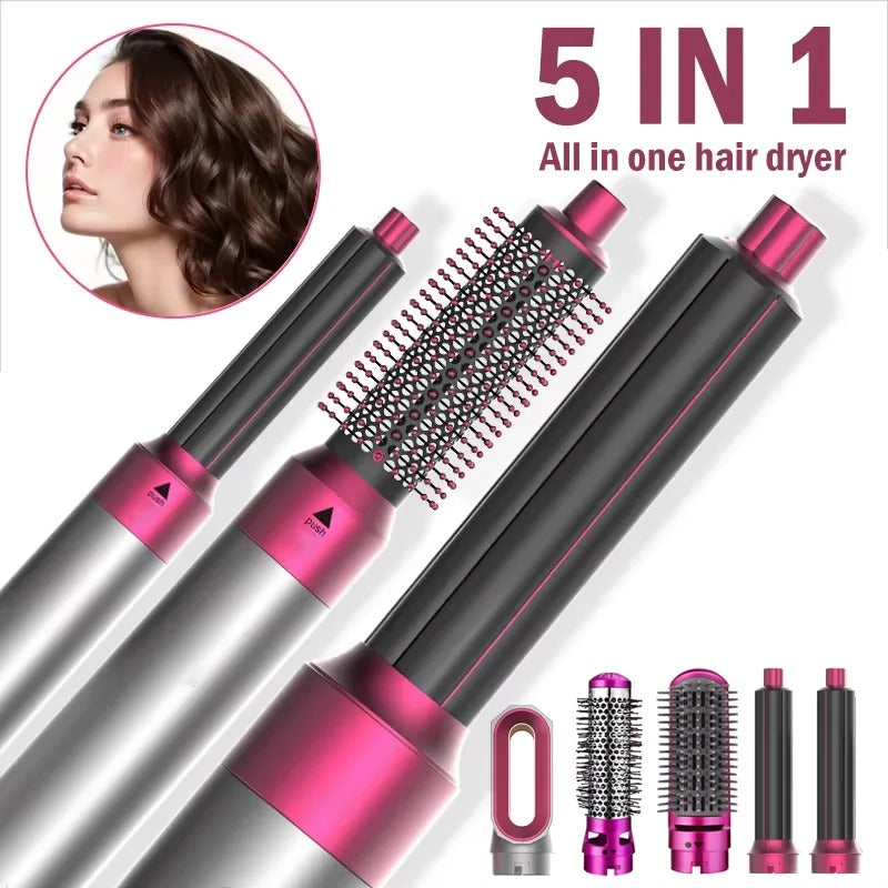 5-in-1 Hair Styler Brush | Straightener Curler Blow Dryer Volumizer