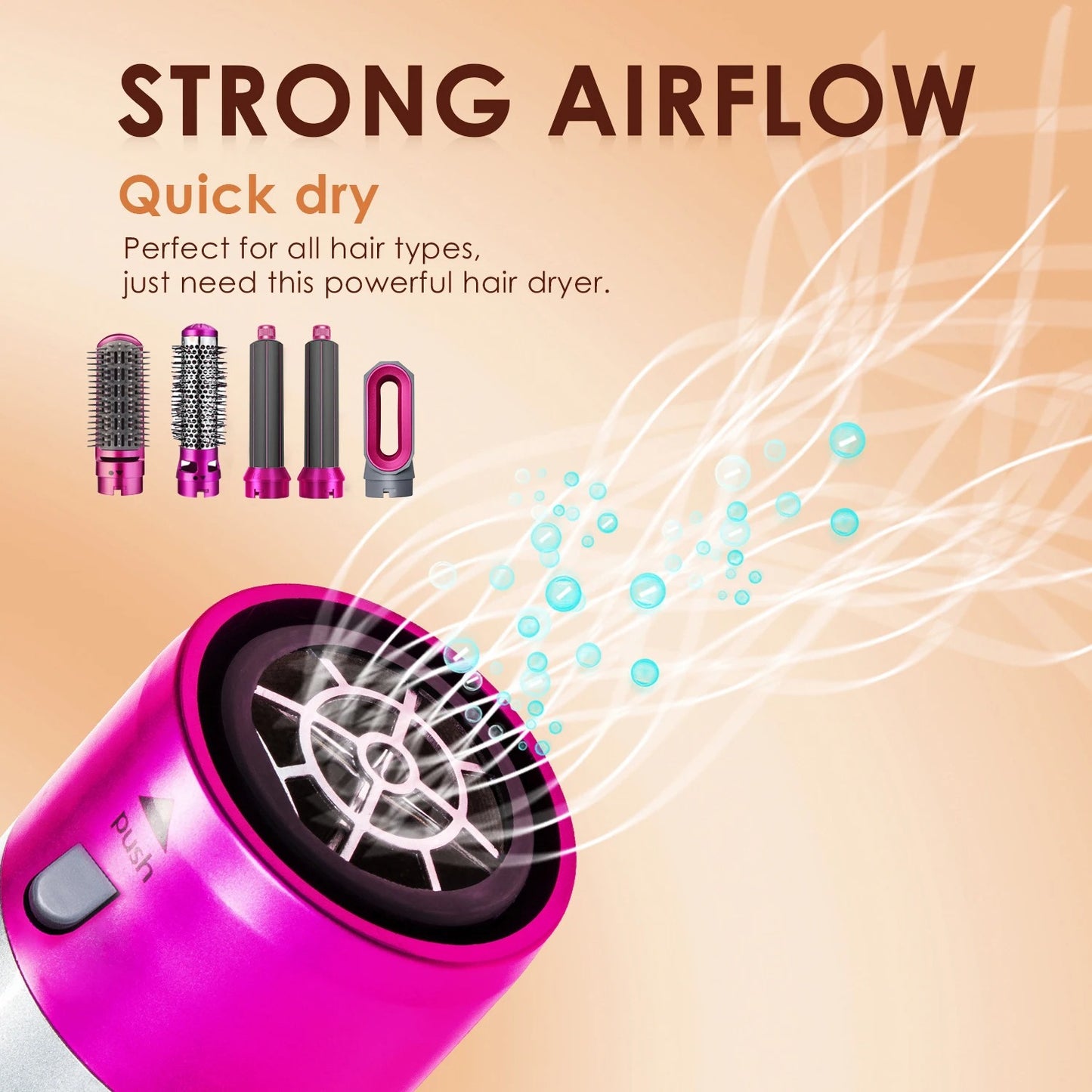 5-in-1 Hair Styler Brush | Straightener Curler Blow Dryer Volumizer
