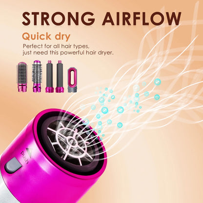 5-in-1 Hair Styler Brush | Straightener Curler Blow Dryer Volumizer