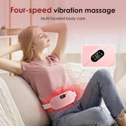 Electric Period Cramp Massager Heating Belt — USB Rechargeable Menstrual Pain Relief for Women
