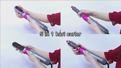 5-in-1 Hair Styler Brush | Straightener Curler Blow Dryer Volumizer